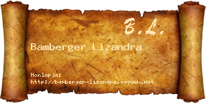 Bamberger Lizandra névjegykártya